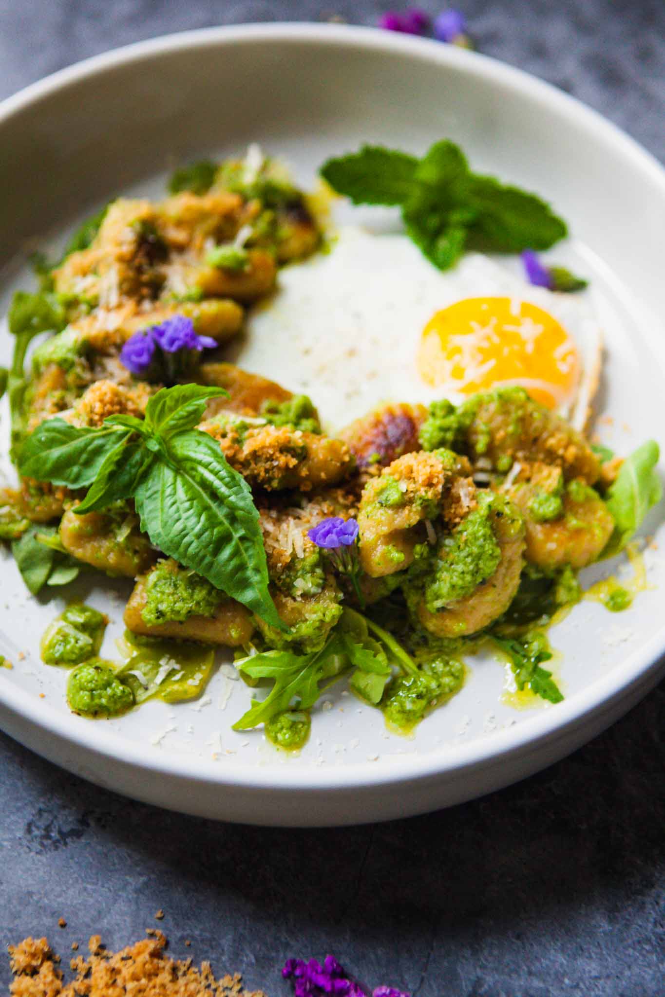 Crispy Gnocchi with Pesto