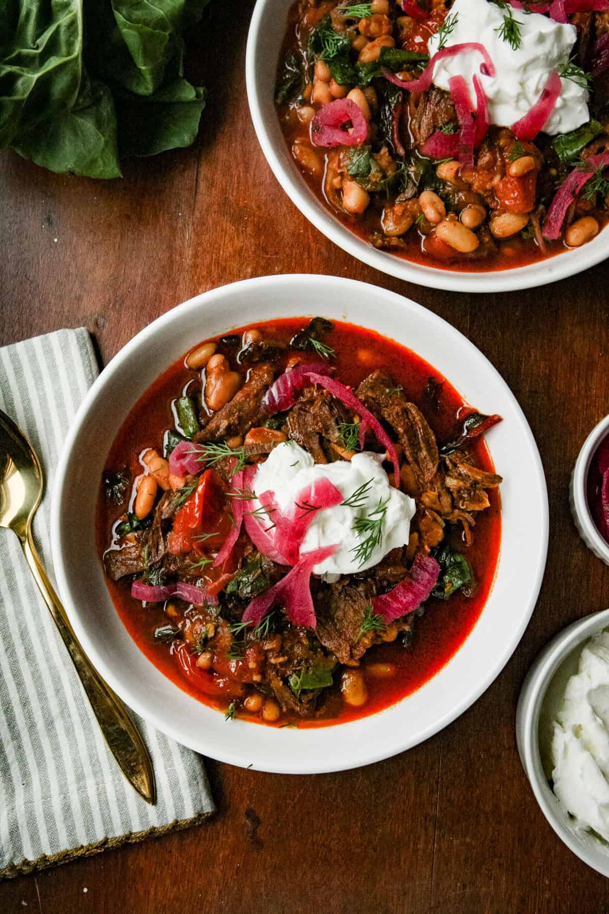 two bowls of beef stew