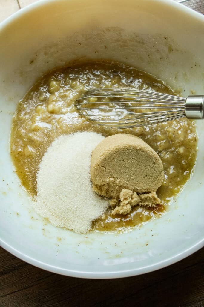 bowl of wet baking ingredients